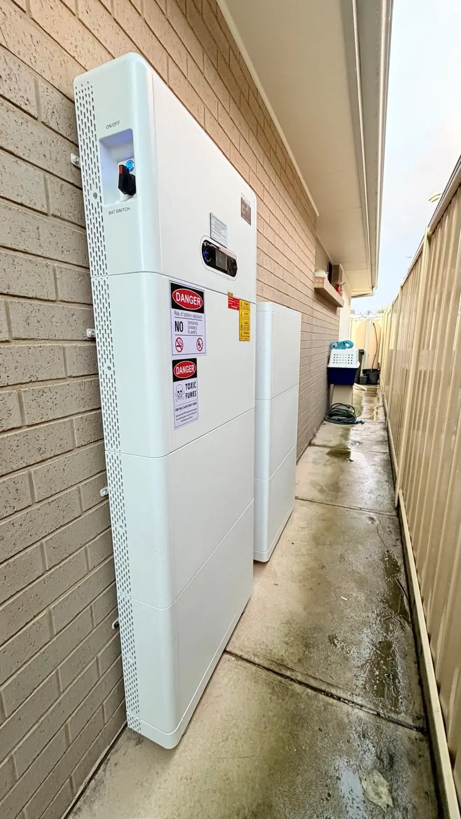 Wall-mounted home battery installation